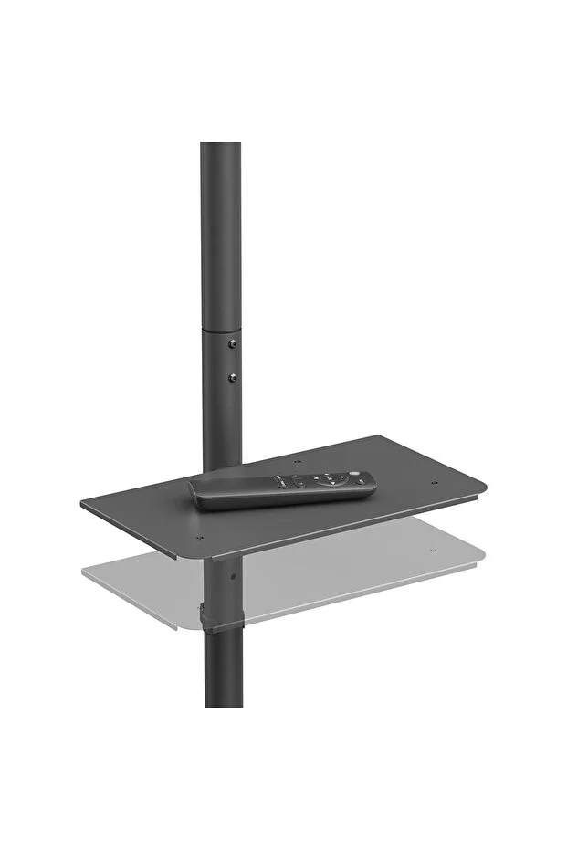 Tekerlekli Tv Standı 32"-55" | Ekonomik Seri | Yükseklik Ayarlı | Raflı | 35 kg Kapasiteli